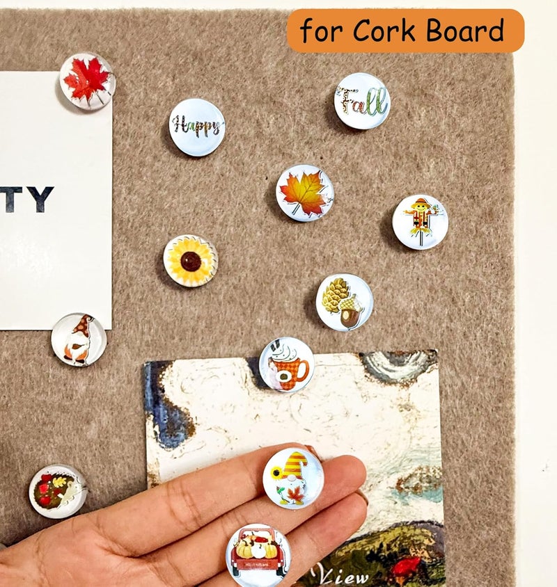 Tandarui Thumb Tacks 24Pcs Thanksgiving Decorative Pushpins for CorkBoard,Bulletin Board Tacks,Feature Wall, Cubicle,Office Desk or Home Decor(Fall Theme) - Image 5